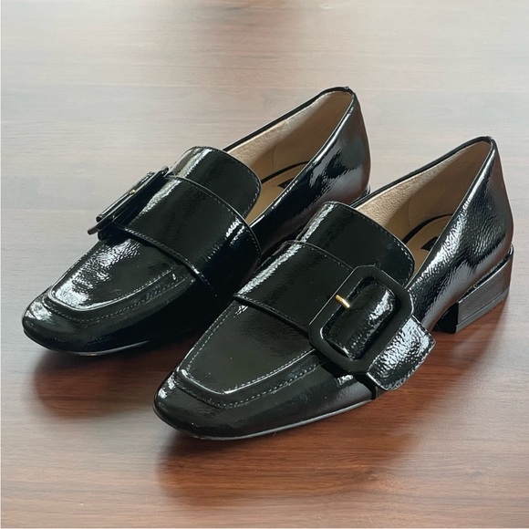 LOUISE et CIE Black Patent Loafer Shoes Size 6.5M/37 - Picture 4 of 8